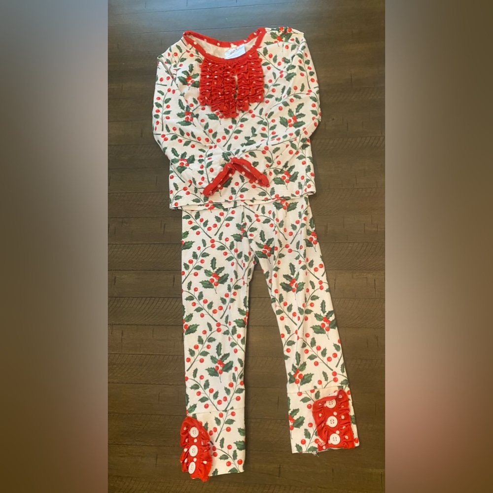Sugarbee girls Christmas pajamas with *blakely* monogram